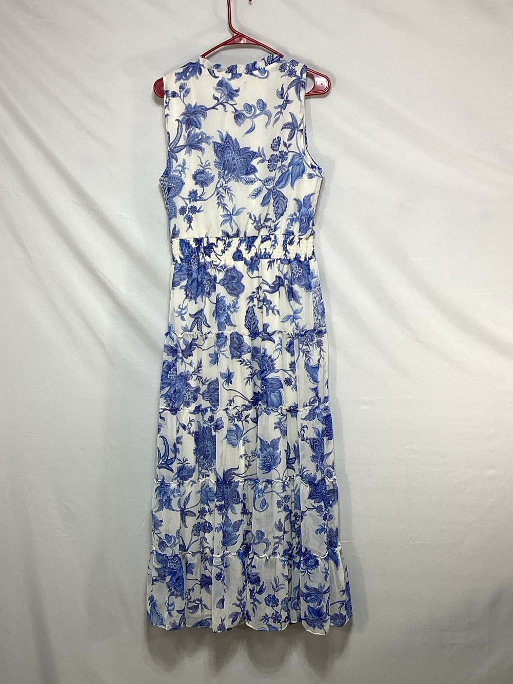 1. State White Maxi Dress with Blue Floral Print - Picture 8 of 16